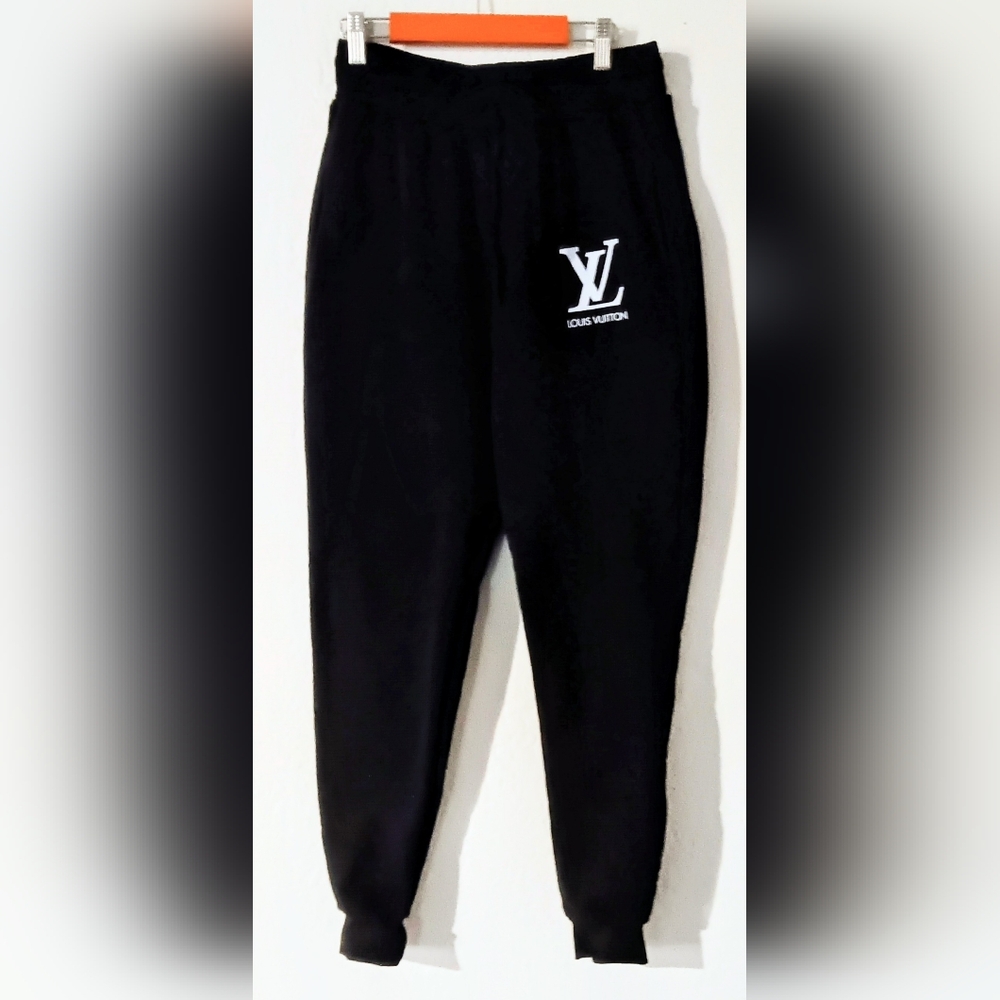 Winter Joggers Black with LV emblem Unisex Size XL (Asian size)